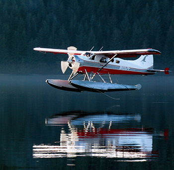 Flightseeing tours to Misty Fiords may land on glass smooth lakes or the ocean. The floatplane is so smooth you may not notice you've landed.