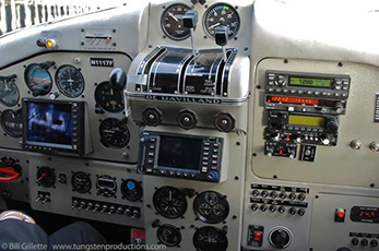 The cockpit of the Lady Esther, Island Wings' DeHavailland  Beaver.